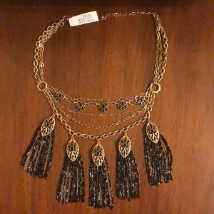 Badgley Mischka beaded tassel necklace